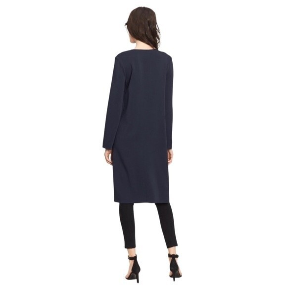 Vince Dress V-Neck Popover Long Sleeve Tunic Navy Blue Size XS Minimalist Simple - Picture 4 of 13